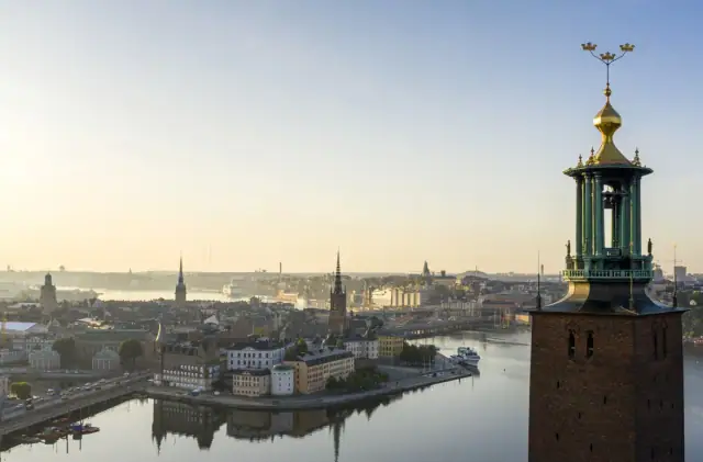 Stockholms stadshus och taklandskap
