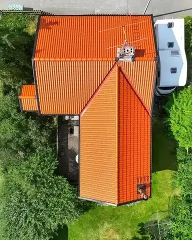 Tydligt villaprojekt fotograferat ovanifrån