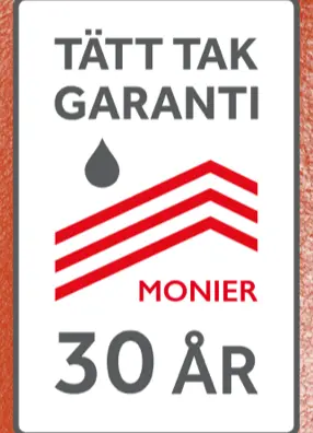 Moniers märke för Tätt tak-garanti 30 år